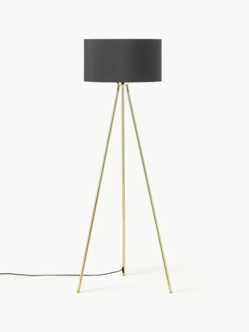 Tripod vloerlamp Cella met stoffen lampenkap