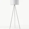 Tripod vloerlamp Cella met stoffen lampenkap