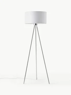 Tripod vloerlamp Cella met stoffen lampenkap