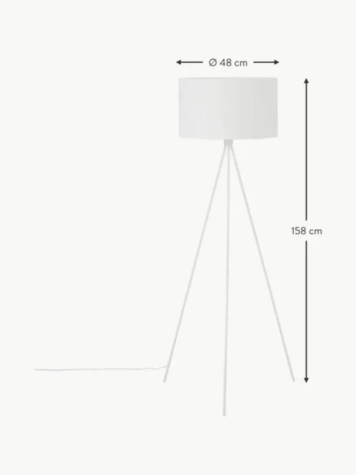 Tripod vloerlamp Cella met stoffen lampenkap