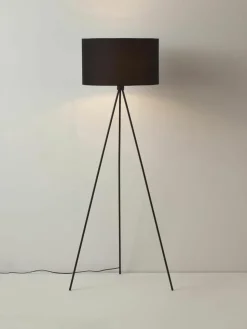 Tripod vloerlamp Cella met stoffen lampenkap
