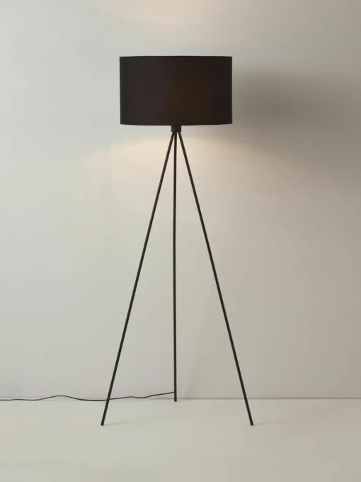 Tripod vloerlamp Cella met stoffen lampenkap