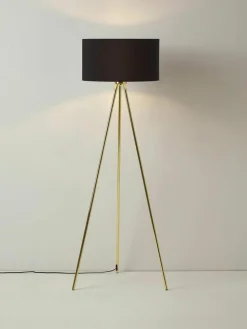 Tripod vloerlamp Cella met stoffen lampenkap
