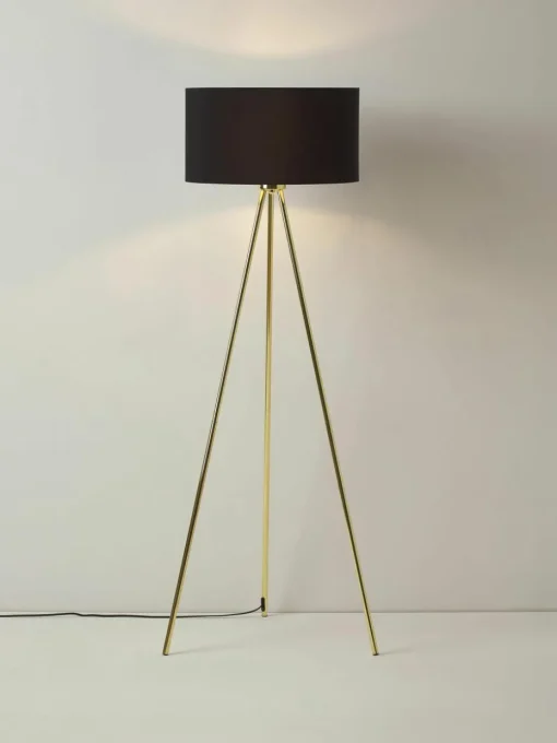 Tripod vloerlamp Cella met stoffen lampenkap