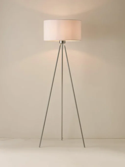 Tripod vloerlamp Cella met stoffen lampenkap