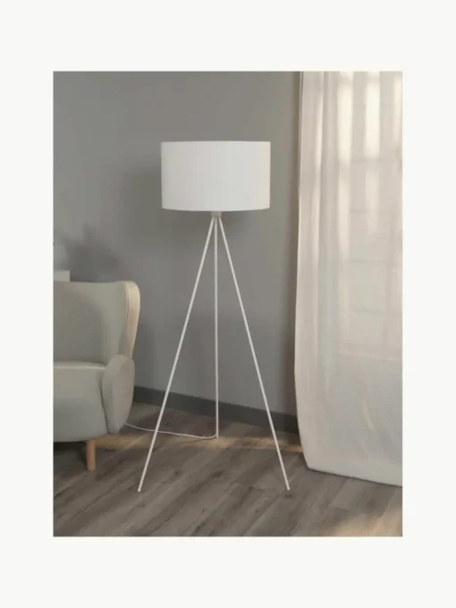Tripod vloerlamp Cella met stoffen lampenkap
