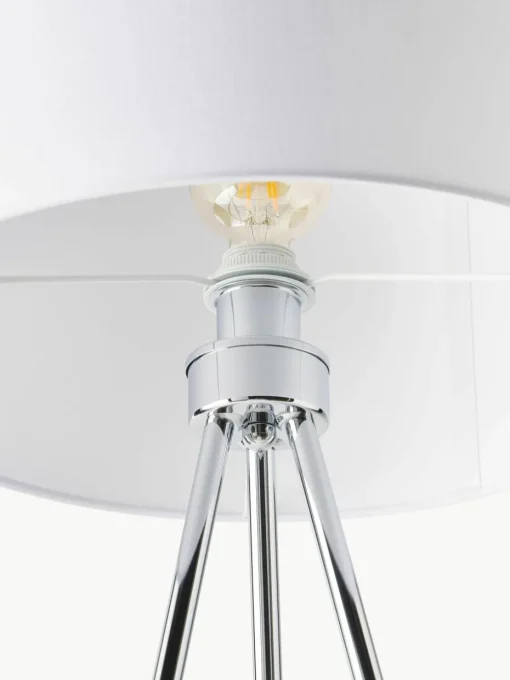 Tripod vloerlamp Cella met stoffen lampenkap