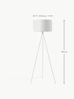 Tripod vloerlamp Cella met stoffen lampenkap