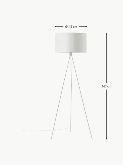 Tripod vloerlamp Cella met stoffen lampenkap