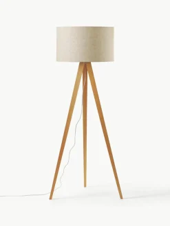Tripod vloerlamp Jake van massief hout