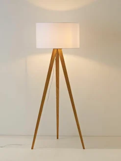 Tripod vloerlamp Jake van massief hout