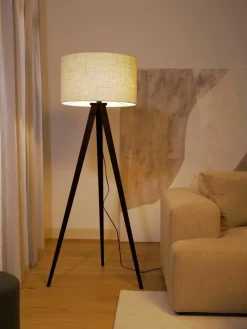 Tripod vloerlamp Jake van massief hout