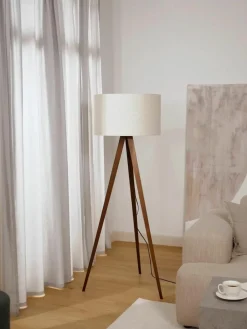 Tripod vloerlamp Jake van massief hout
