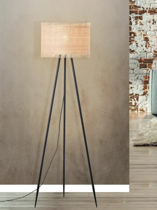 Tripod vloerlamp Raffy van zeegras
