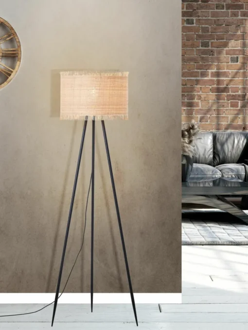 Tripod vloerlamp Raffy van zeegras