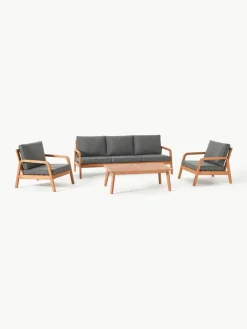 Tuin loungeset Bergen uit eucalyptushout, 4-delig