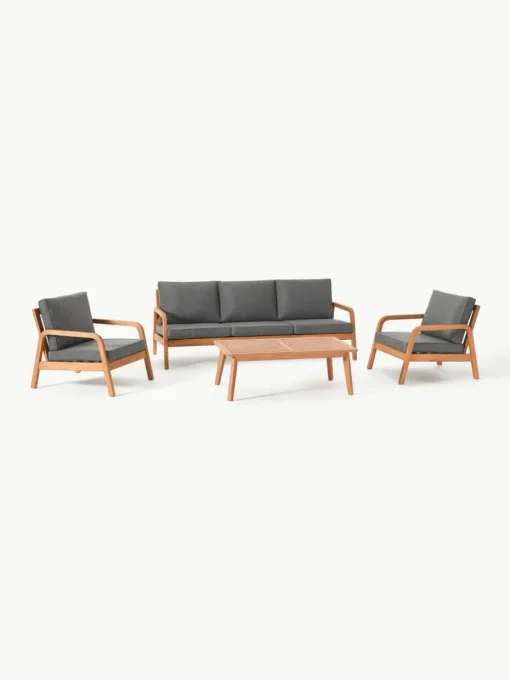 Tuin loungeset Bergen uit eucalyptushout, 4-delig