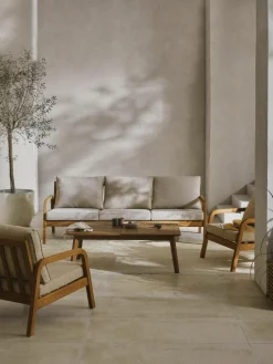 Tuin loungeset Bergen uit eucalyptushout, 4-delig