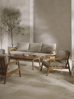 Tuin loungeset Bergen uit eucalyptushout, 4-delig