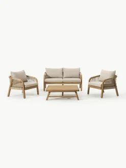 Tuin loungeset Lu van acaciahout, 4-delig