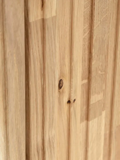 Tv-meubel Avourio van eikenhout met geribde voorkant, 2 deuren