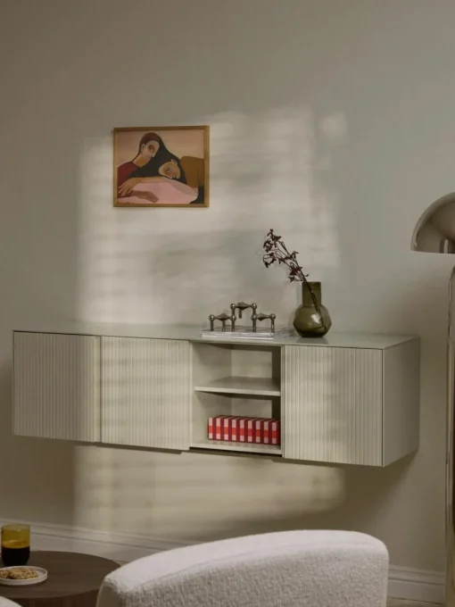 Tv-meubel Shea met geribde voorzijde
