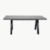 Uitschuifbare eettafel Apex in beton optiek, 200 - 250 x 100 cm