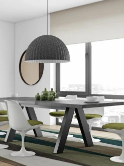 Uitschuifbare eettafel Apex in beton optiek, 200 - 250 x 100 cm