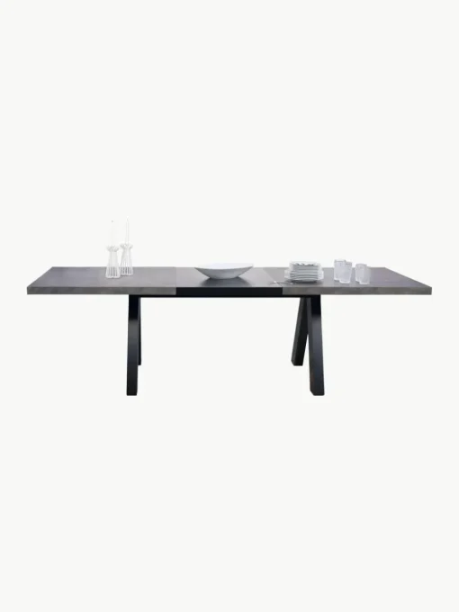 Uitschuifbare eettafel Apex in beton optiek, 200 - 250 x 100 cm