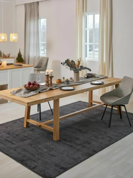 Uitschuifbare eettafel Brooklyn van eikenhout, in verschillende formaten