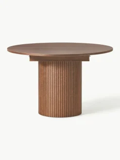 Uitschuifbare eettafel Filo met groefstructuur, 120 - 160 x 75 cm