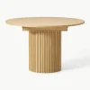 Uitschuifbare eettafel Filo met groefstructuur, 120 - 160 x 75 cm