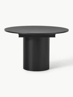 Uitschuifbare eettafel Filo met groefstructuur, 120 - 160 x 75 cm