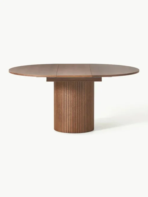 Uitschuifbare eettafel Filo met groefstructuur, 120 - 160 x 75 cm
