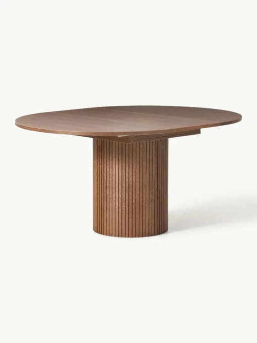 Uitschuifbare eettafel Filo met groefstructuur, 120 - 160 x 75 cm