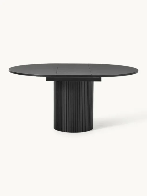 Uitschuifbare eettafel Filo met groefstructuur, 120 - 160 x 75 cm