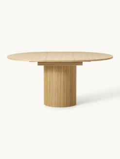 Uitschuifbare eettafel Filo met groefstructuur, 120 - 160 x 75 cm