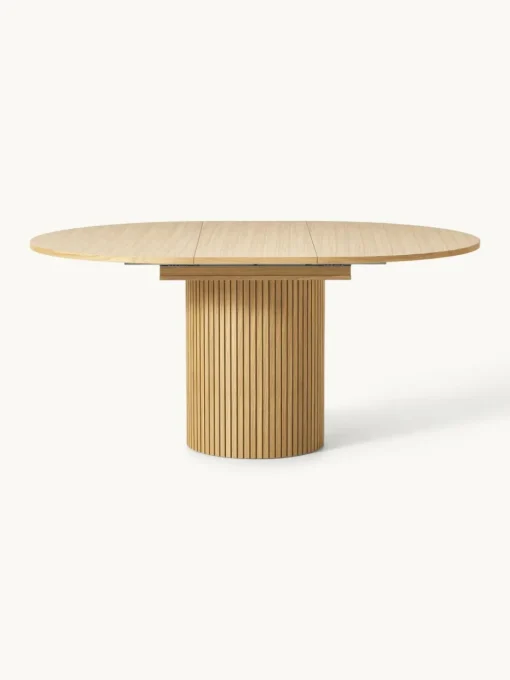 Uitschuifbare eettafel Filo met groefstructuur, 120 - 160 x 75 cm