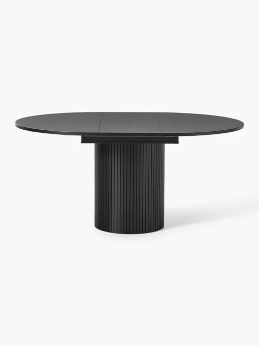 Uitschuifbare eettafel Filo met groefstructuur, 120 - 160 x 75 cm