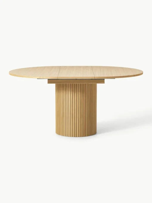 Uitschuifbare eettafel Filo met groefstructuur, 120 - 160 x 75 cm