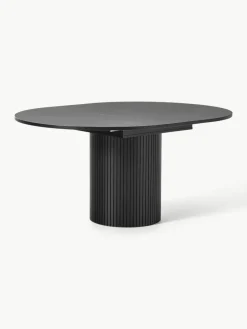 Uitschuifbare eettafel Filo met groefstructuur, 120 - 160 x 75 cm