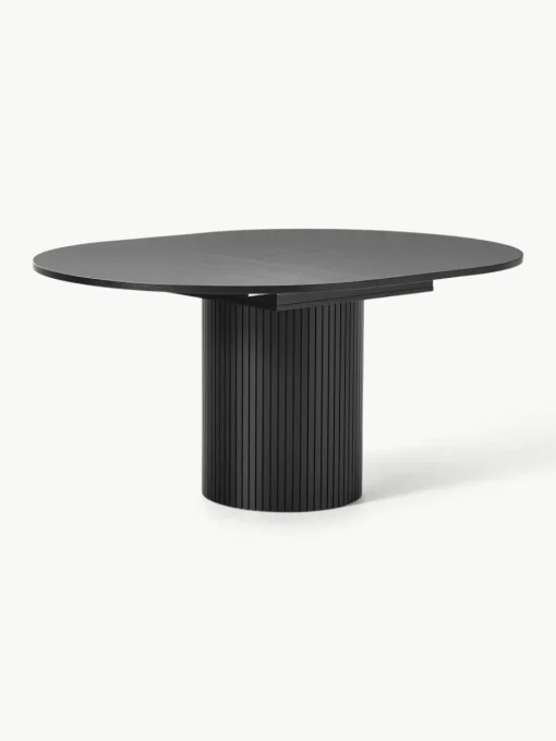 Uitschuifbare eettafel Filo met groefstructuur, 120 - 160 x 75 cm
