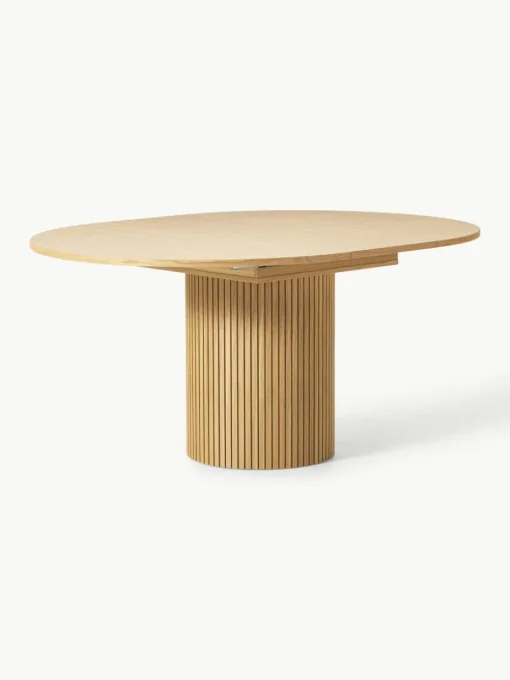 Uitschuifbare eettafel Filo met groefstructuur, 120 - 160 x 75 cm