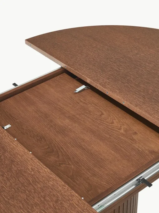 Uitschuifbare eettafel Filo met groefstructuur, 120 - 160 x 75 cm