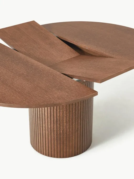 Uitschuifbare eettafel Filo met groefstructuur, 120 - 160 x 75 cm