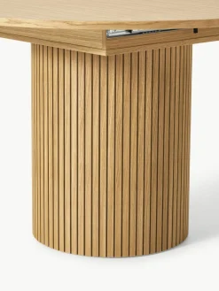Uitschuifbare eettafel Filo met groefstructuur, 120 - 160 x 75 cm