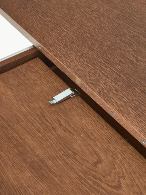 Uitschuifbare eettafel Filo met groefstructuur, 120 - 160 x 75 cm