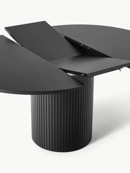 Uitschuifbare eettafel Filo met groefstructuur, 120 - 160 x 75 cm