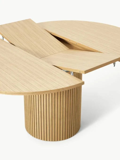 Uitschuifbare eettafel Filo met groefstructuur, 120 - 160 x 75 cm