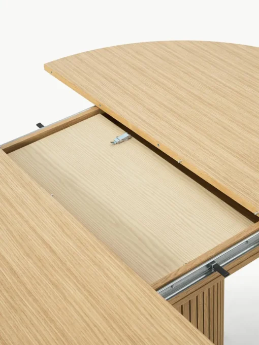 Uitschuifbare eettafel Filo met groefstructuur, 120 - 160 x 75 cm